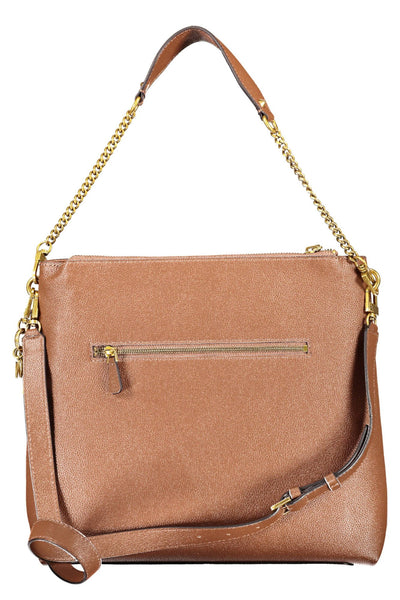 Brown Polyurethane Handbag