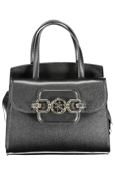 Black Polyurethane Handbag