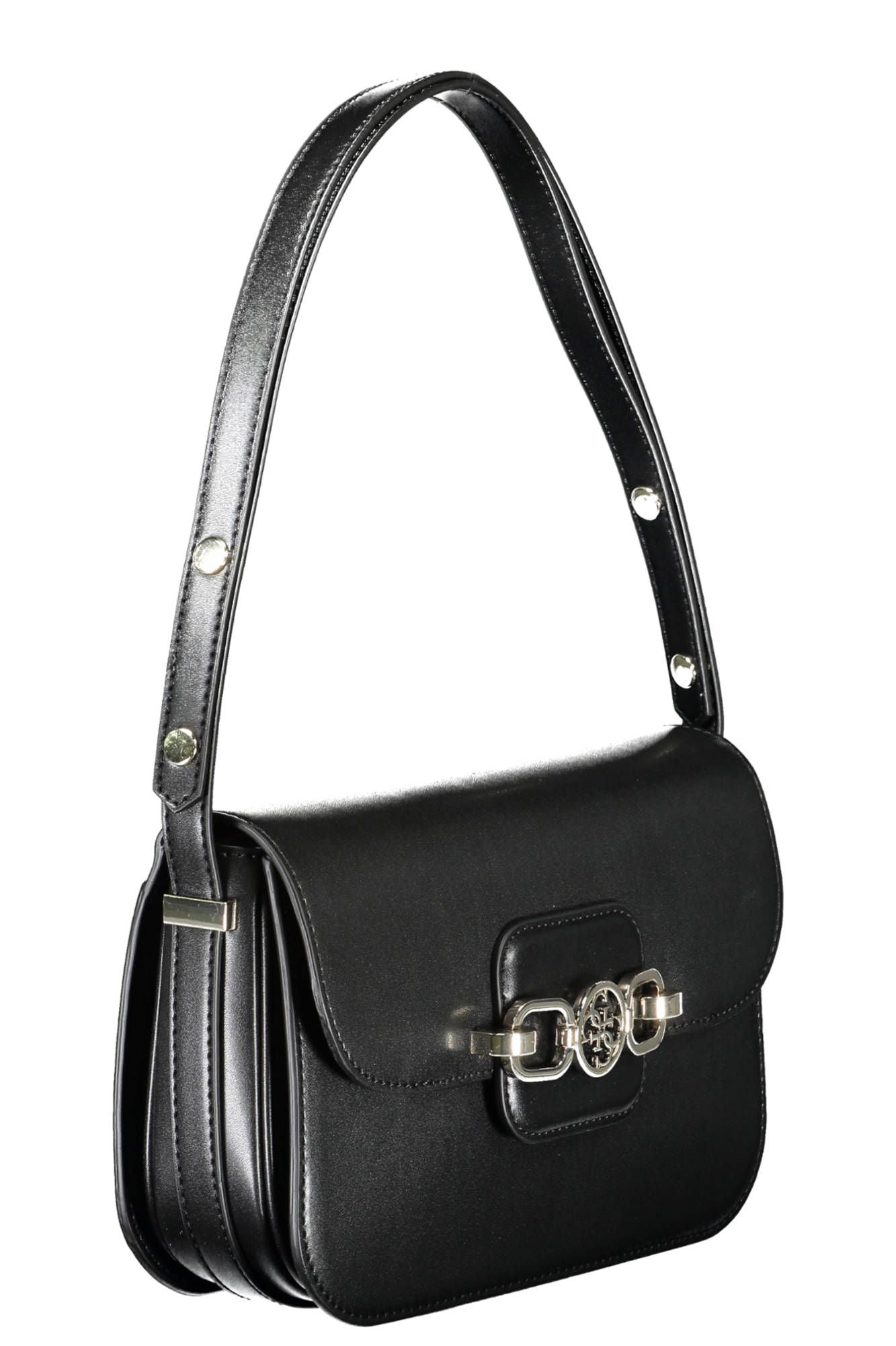 Black Polyurethane Handbag