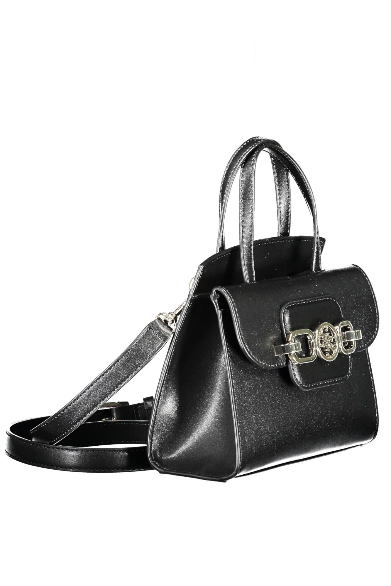 Black Polyurethane Handbag