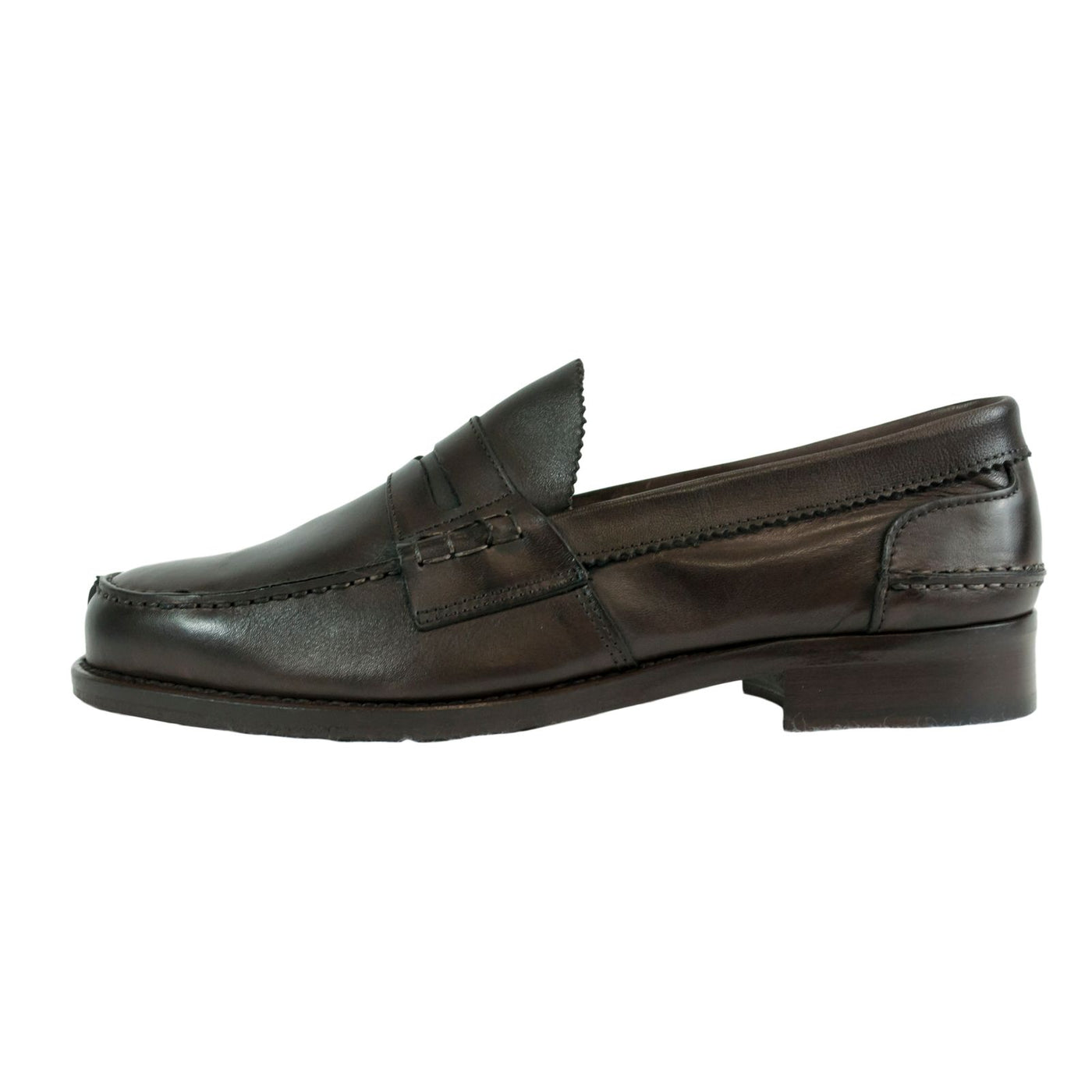 Dark Brown Leather Mens Loafers Shoes