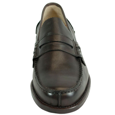 Dark Brown Leather Mens Loafers Shoes