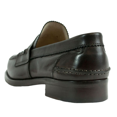 Dark Brown Leather Mens Loafers Shoes