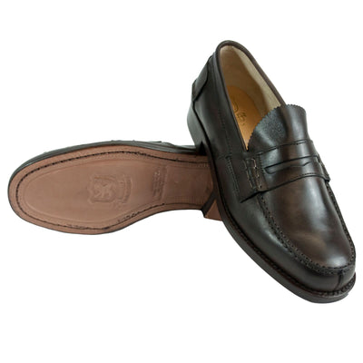 Dark Brown Leather Mens Loafers Shoes