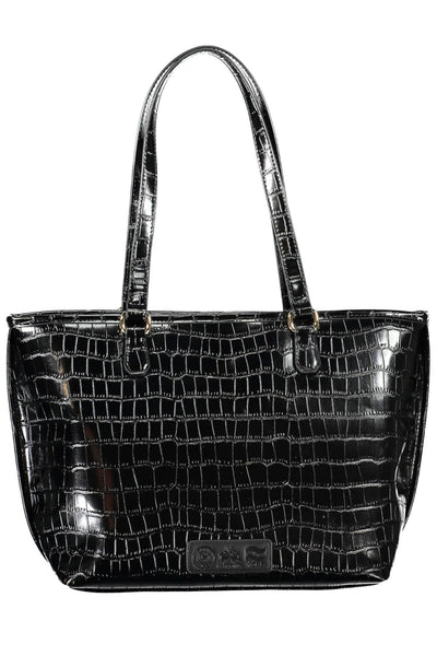 Black Polyurethane Handbag