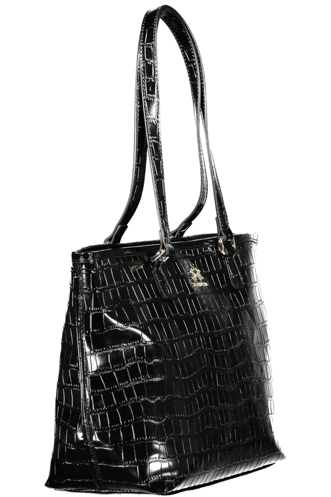 Black Polyurethane Handbag