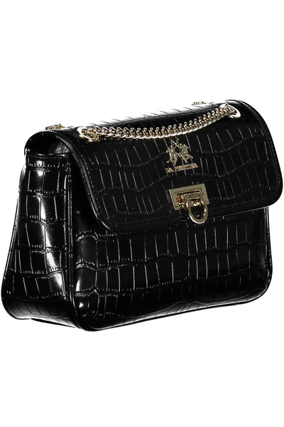 Black Polyurethane Handbag