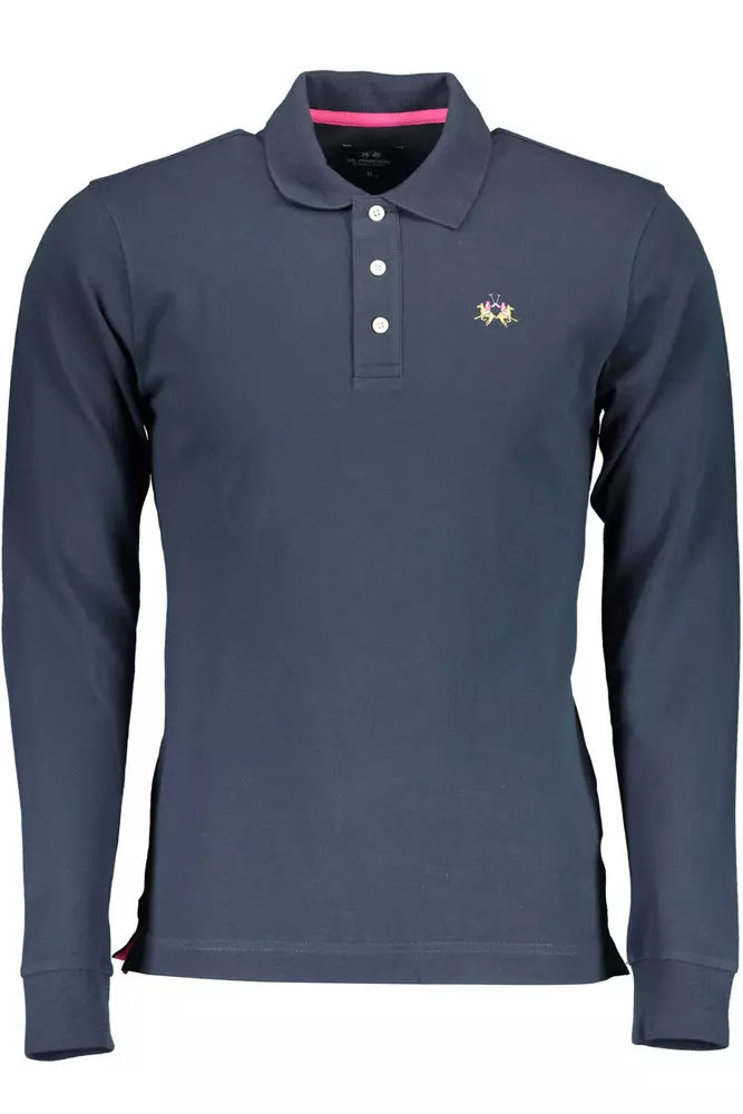 Blue Cotton Polo Shirt