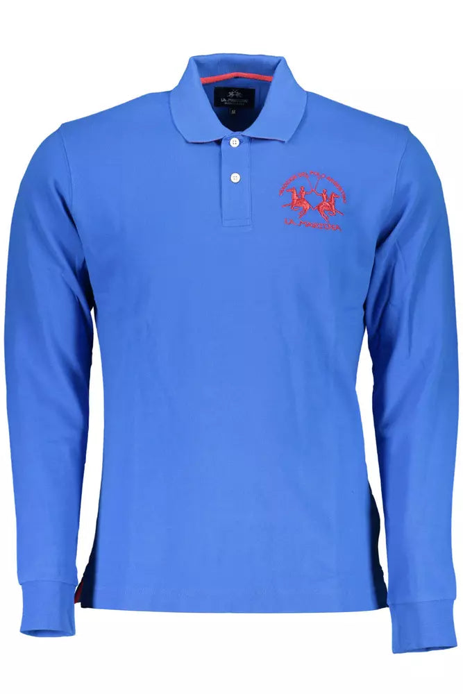 Blue Cotton Polo Shirt