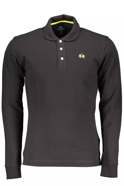 Black Cotton Polo Shirt