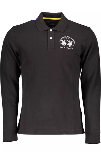 Black Cotton Polo Shirt