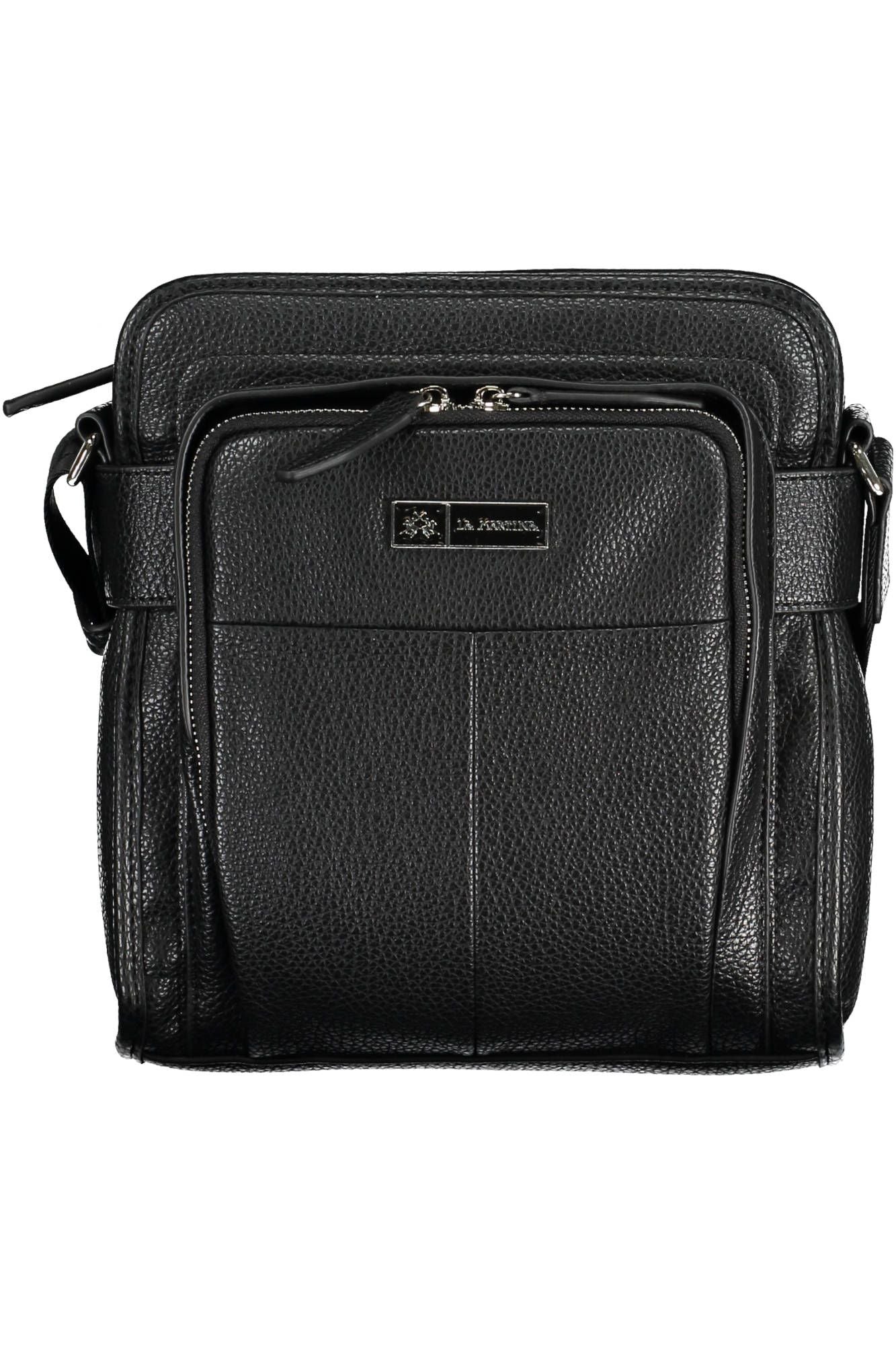 Black Polyurethane Shoulder Bag