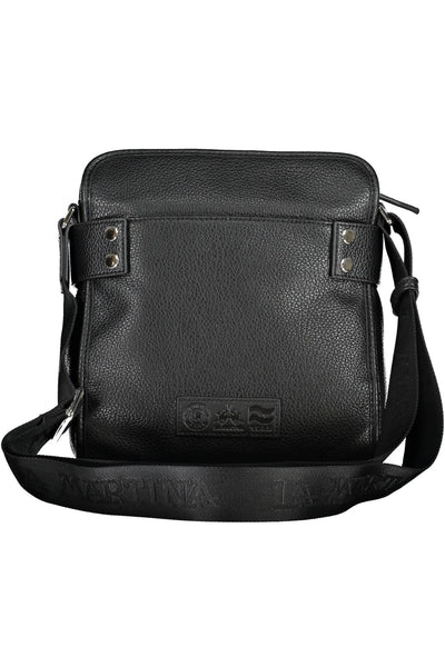 Black Polyurethane Shoulder Bag