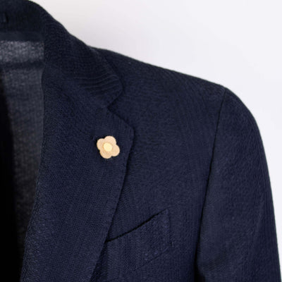 Blue Two-Button Cotton Jacket