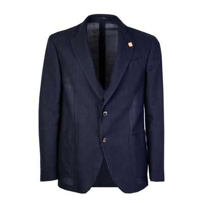 Blue Two-Button Cotton Jacket