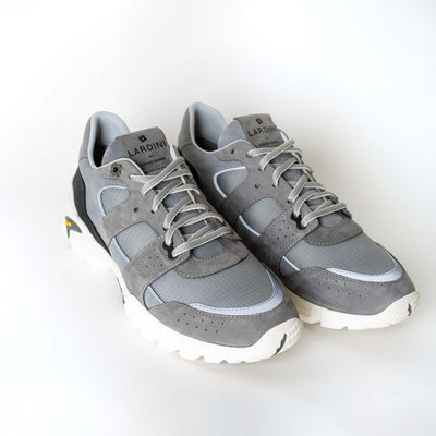 Gray suede sneakers