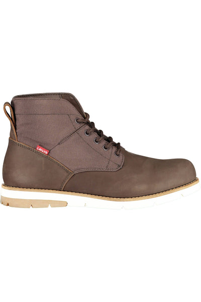 Brown Polyester Boot