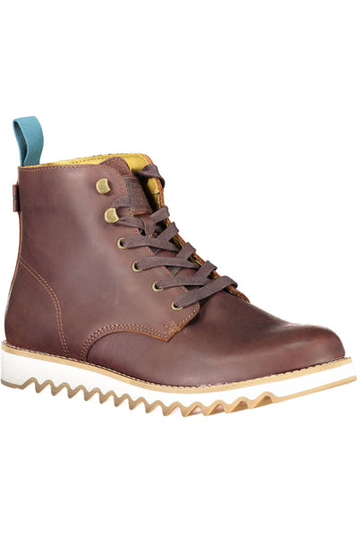 Brown Polyester Boot