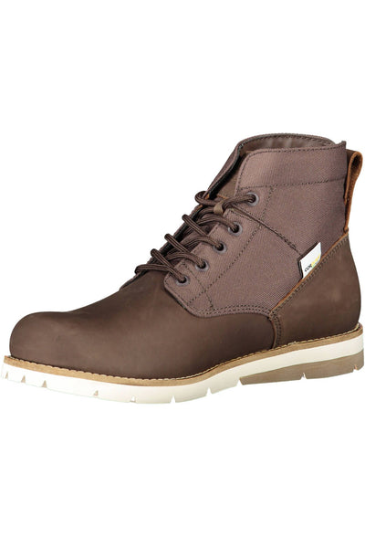 Brown Polyester Boot