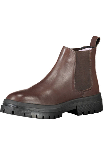 Brown Polyester Boot