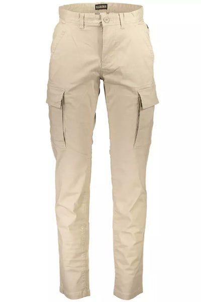 Beige Cotton Jeans & Pant