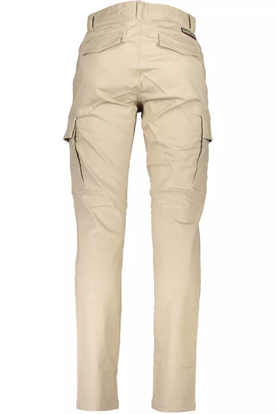 Beige Cotton Jeans & Pant