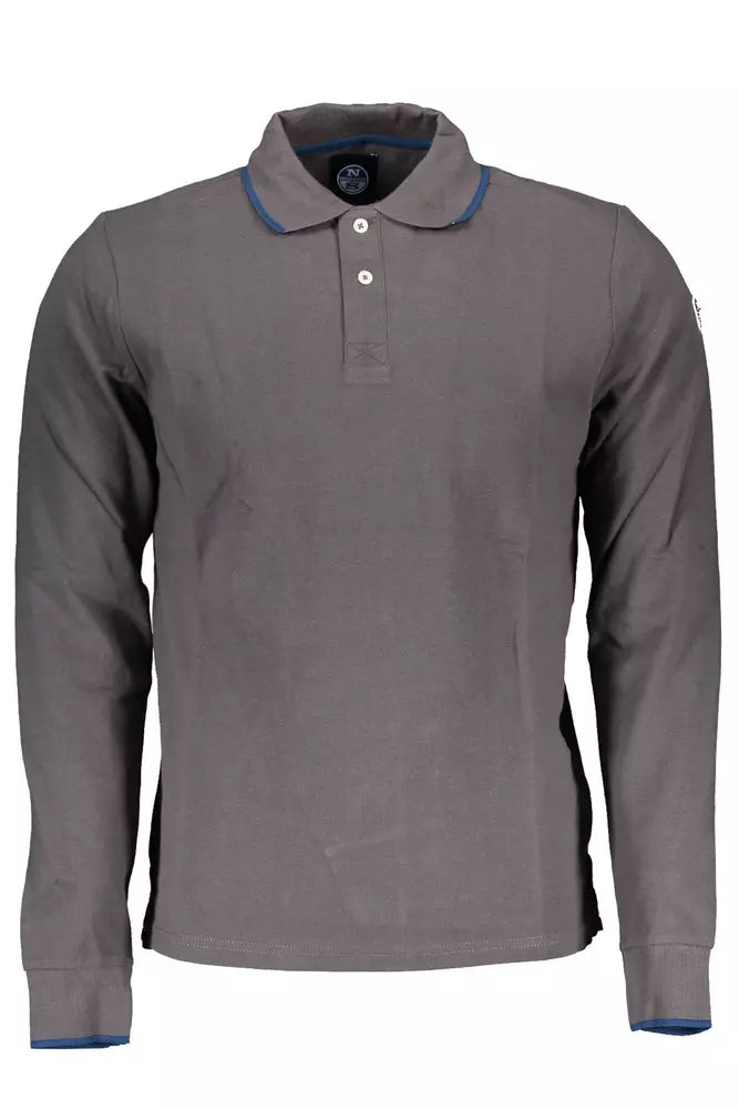 Gray Cotton Polo Shirt