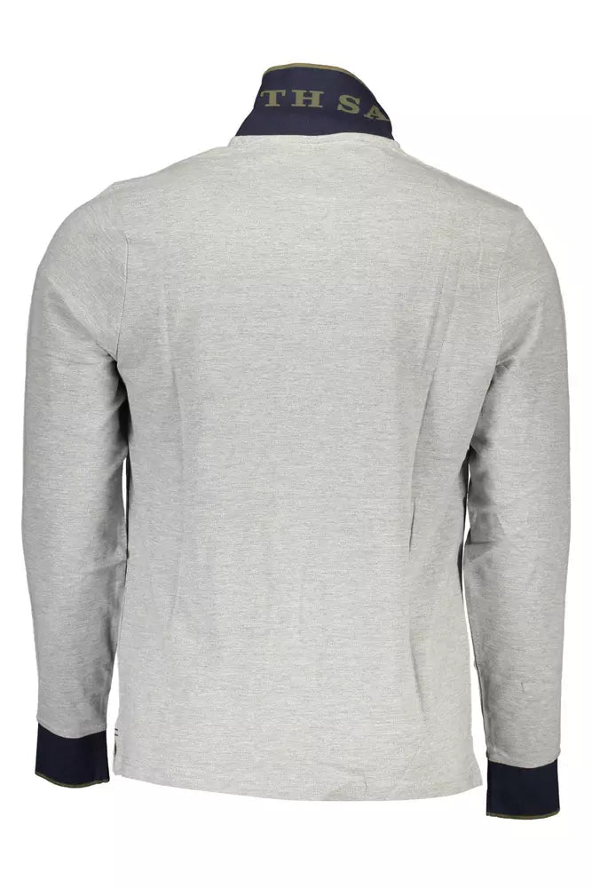 Gray Cotton Polo Shirt