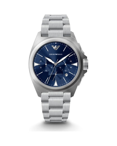 Silver Steel Chronograph Watch