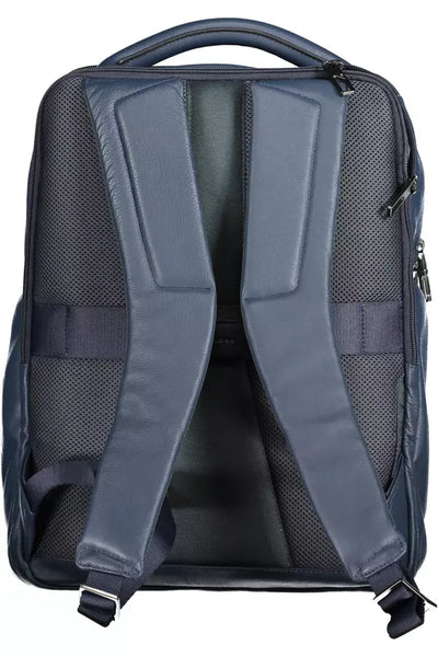 Blue Leather Backpack