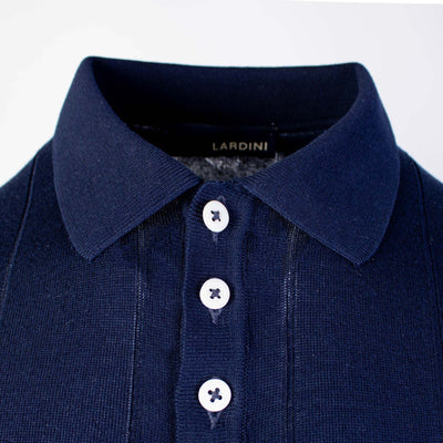 Navy Blue Cotton Short Sleeves Polo Shirt