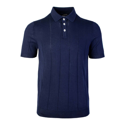 Navy Blue Cotton Short Sleeves Polo Shirt