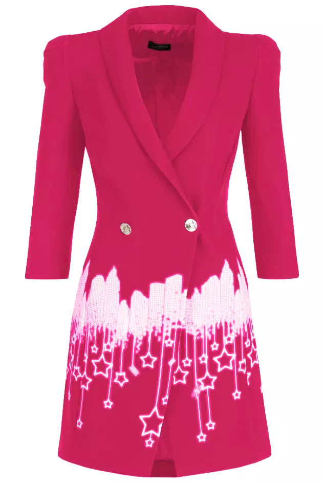 Fuchsia Polyester Suits & Blazer