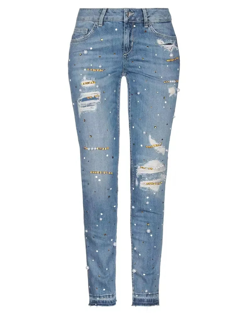 Blue Cotton Jeans & Pant