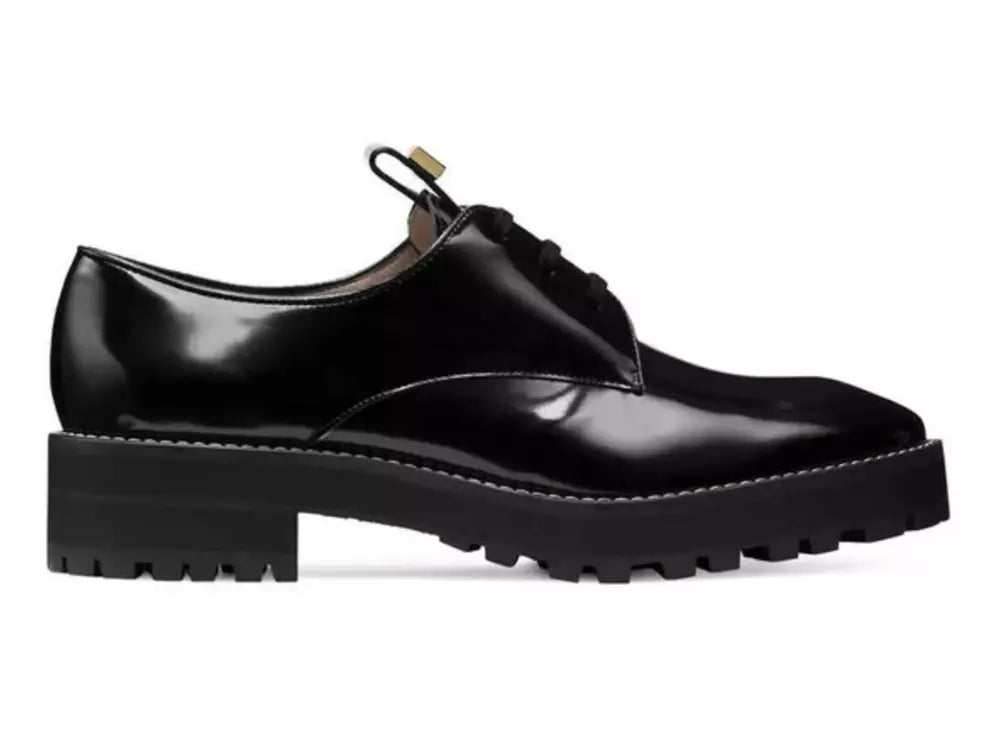 Black Leather Flat Shoe