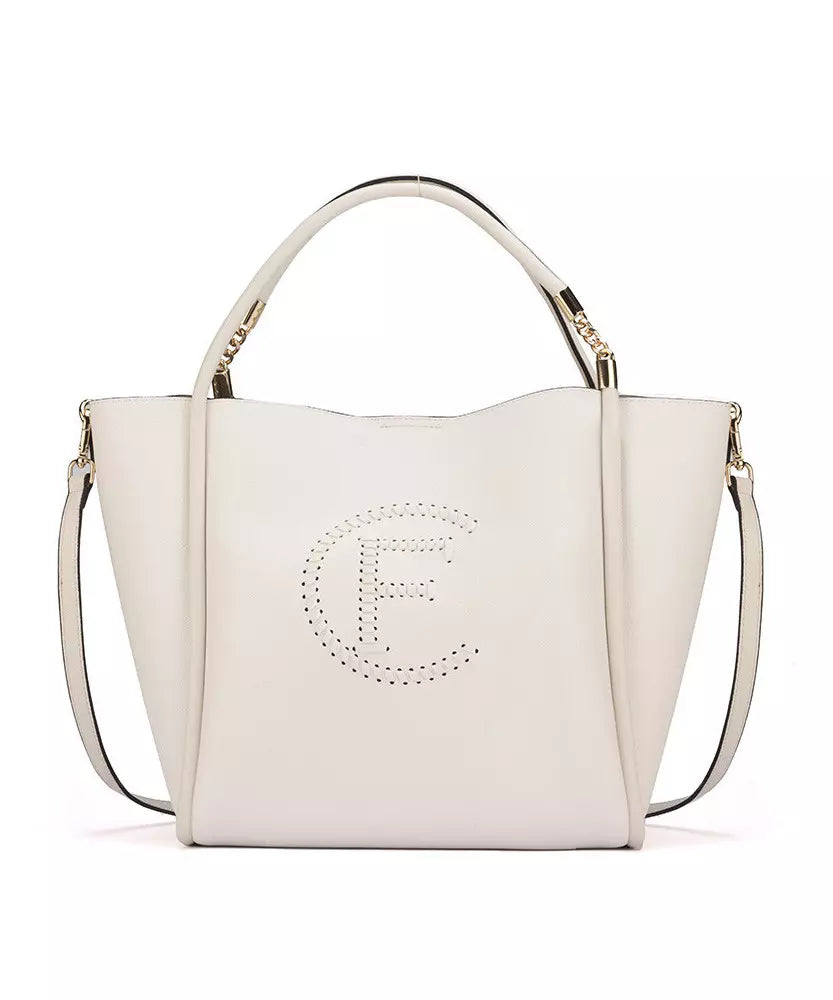 White Artificial Leather Handbag