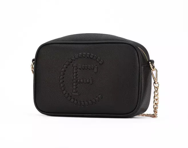 Black Artificial Leather Crossbody Bag