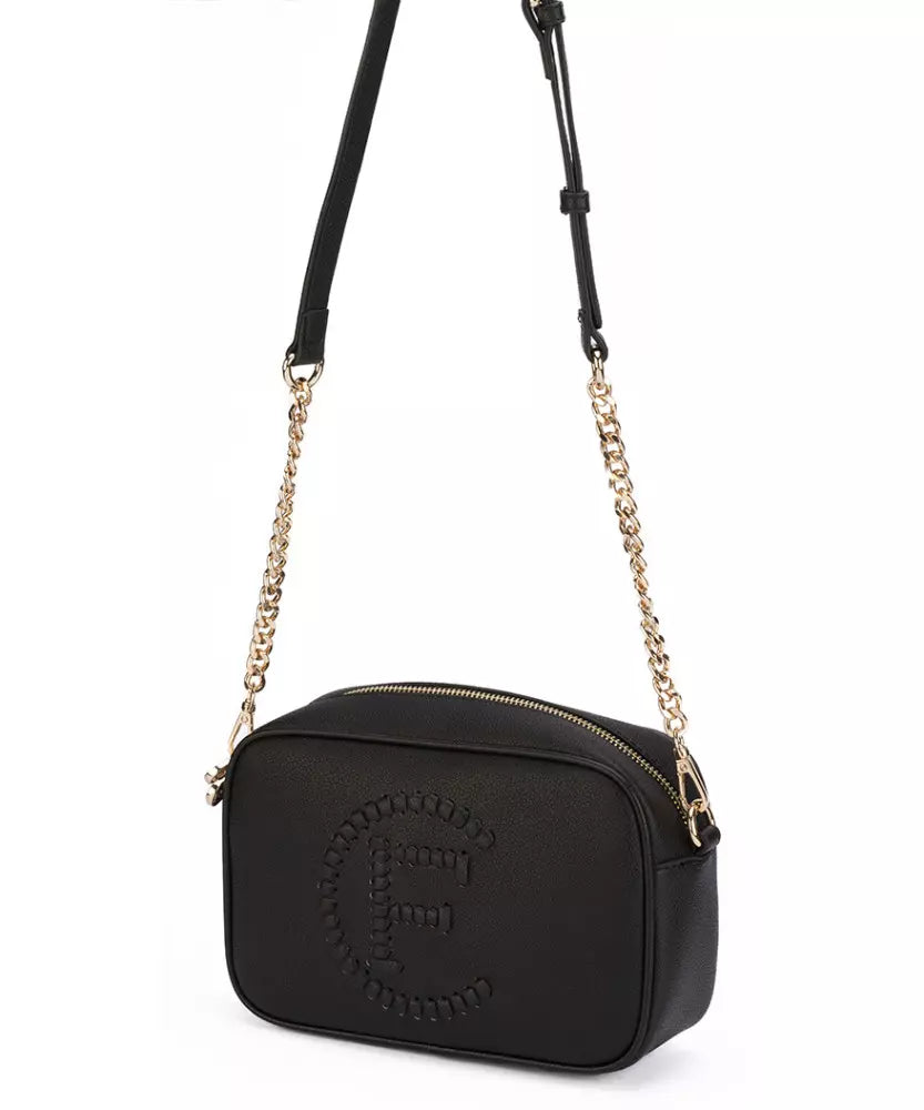 Black Artificial Leather Crossbody Bag