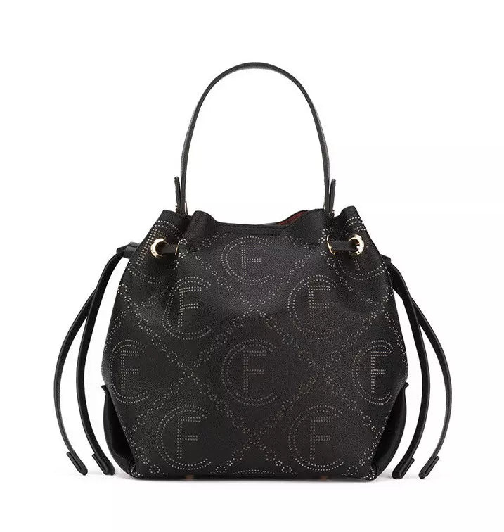 Black Artificial Leather Handbag