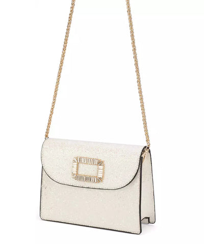 White Artificial Leather Crossbody Bag