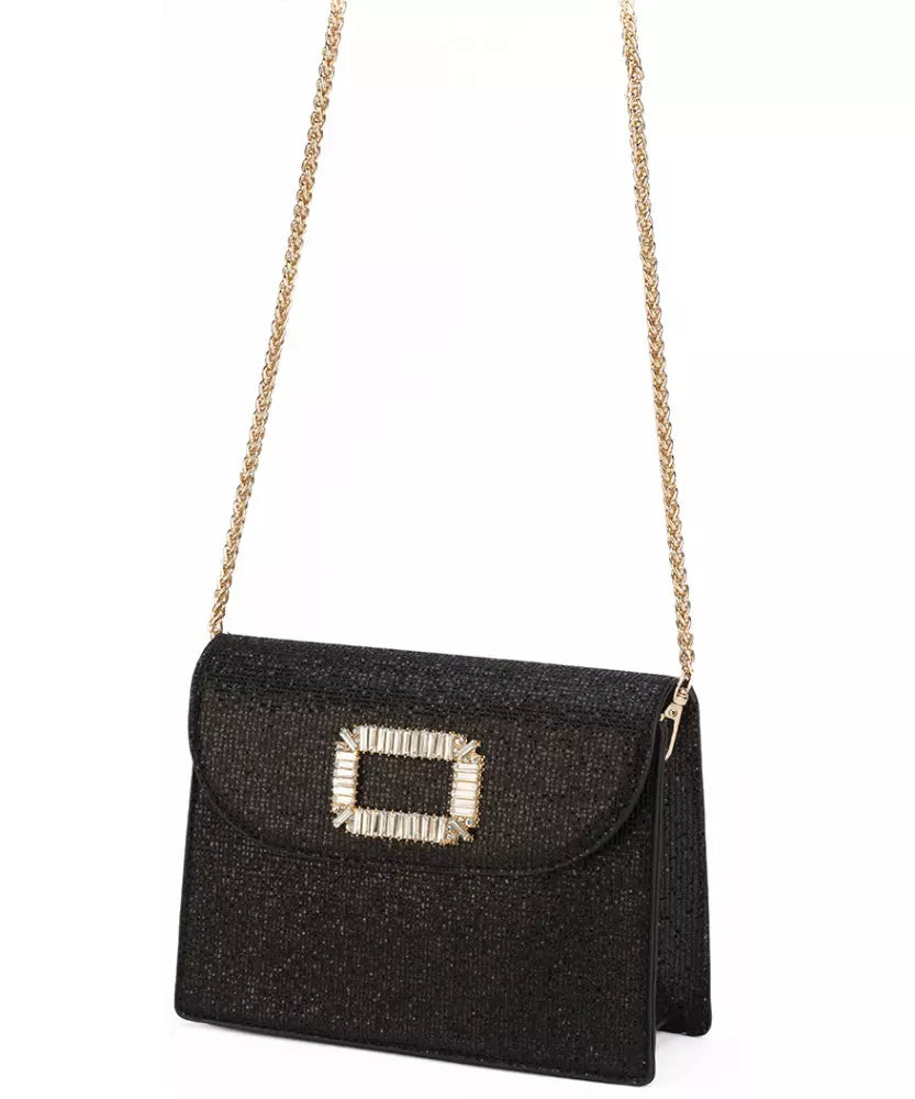 Black Polyester Crossbody Bag