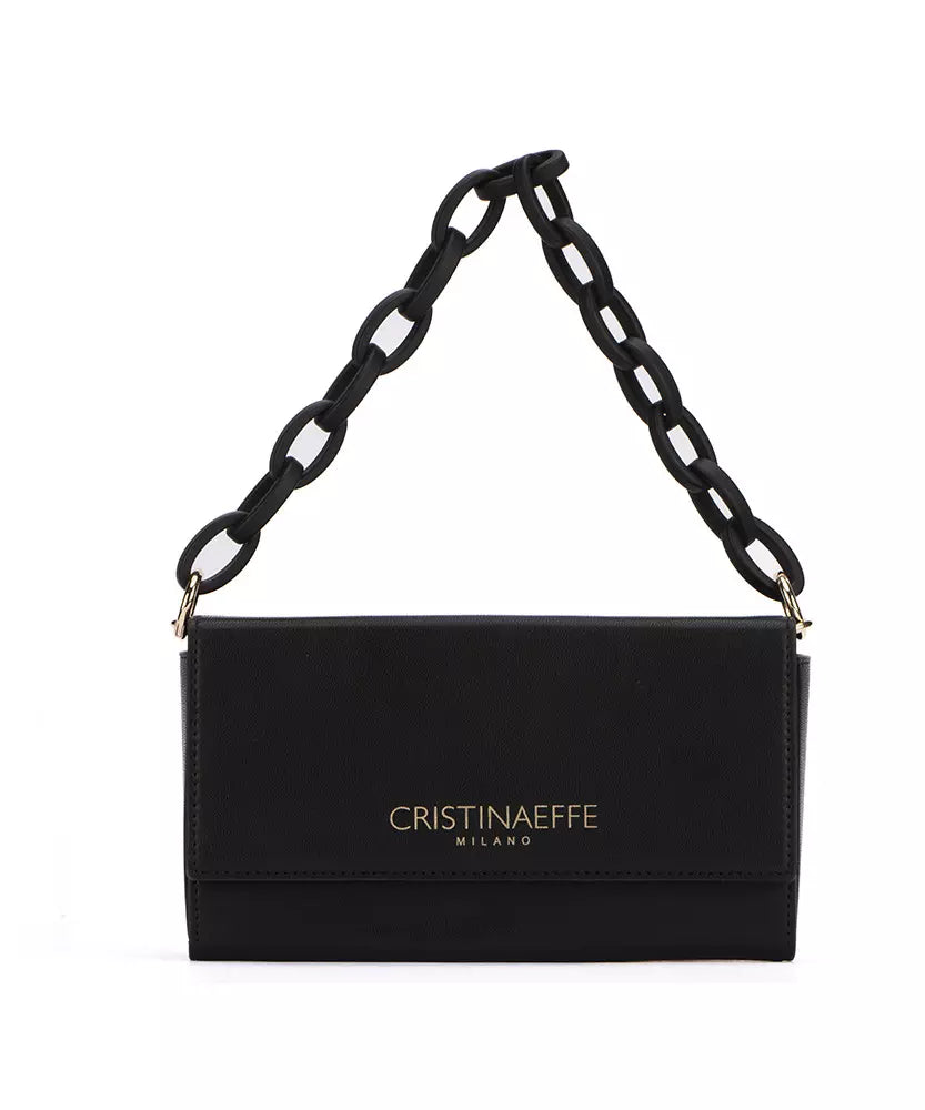 Black Artificial Leather Crossbody Bag