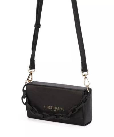 Black Artificial Leather Crossbody Bag