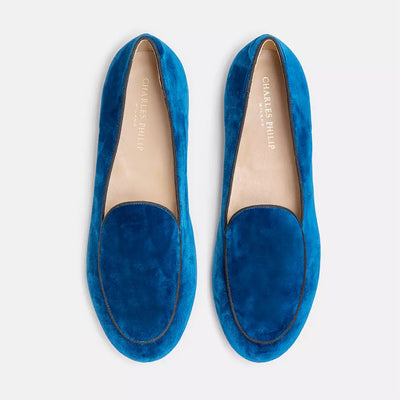 Blue Leather Loafer