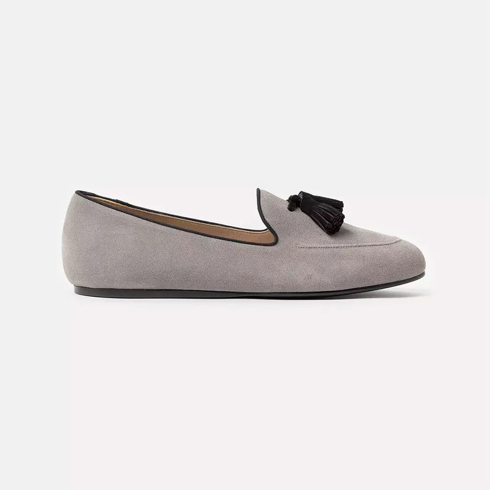 Gray Leather Loafer