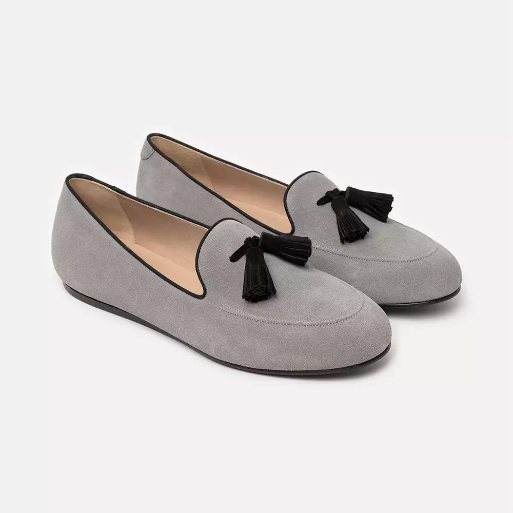 Gray Leather Loafer