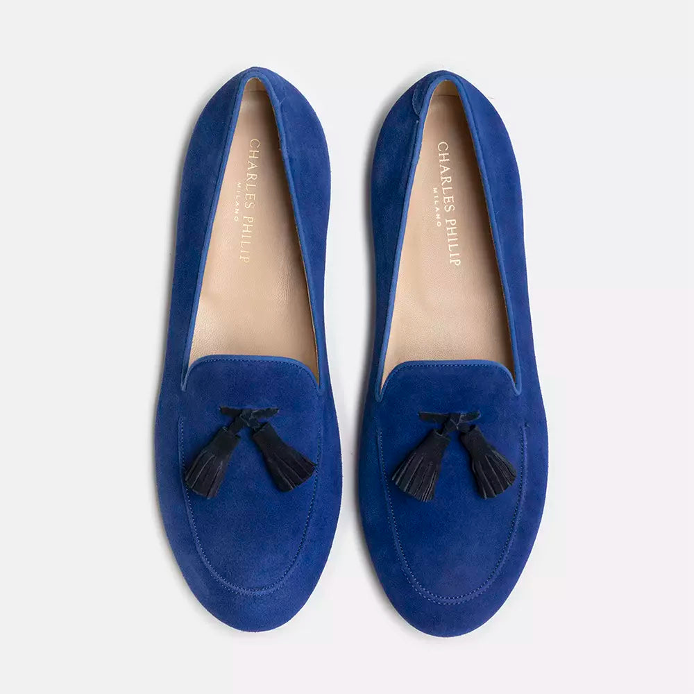 Blue Leather Loafer