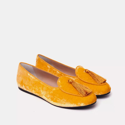 Yellow Leather Flat Shoe