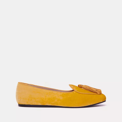 Yellow Leather Flat Shoe