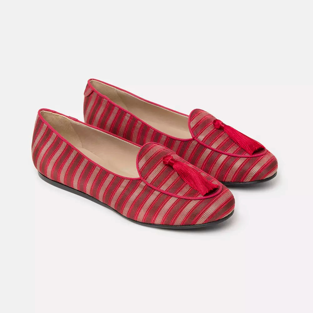 Red Leather Flat Shoe